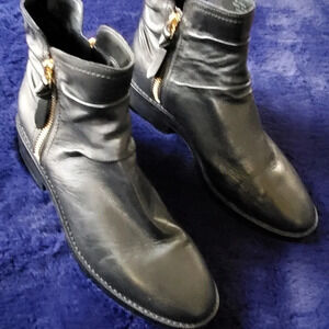 Cole Haan Grand 360 woman's ankle leather booties, 2 side zippers